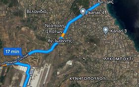 Blue Air Apartment 1Minute From Sea, 15 Min From The Airport Artemis City Center